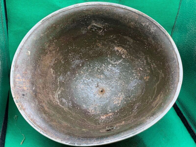 WW2 Canadian Army Mk3 Turtle Helmet - Original WW2 Helmet Shell - High Rivet - The Militaria Shop