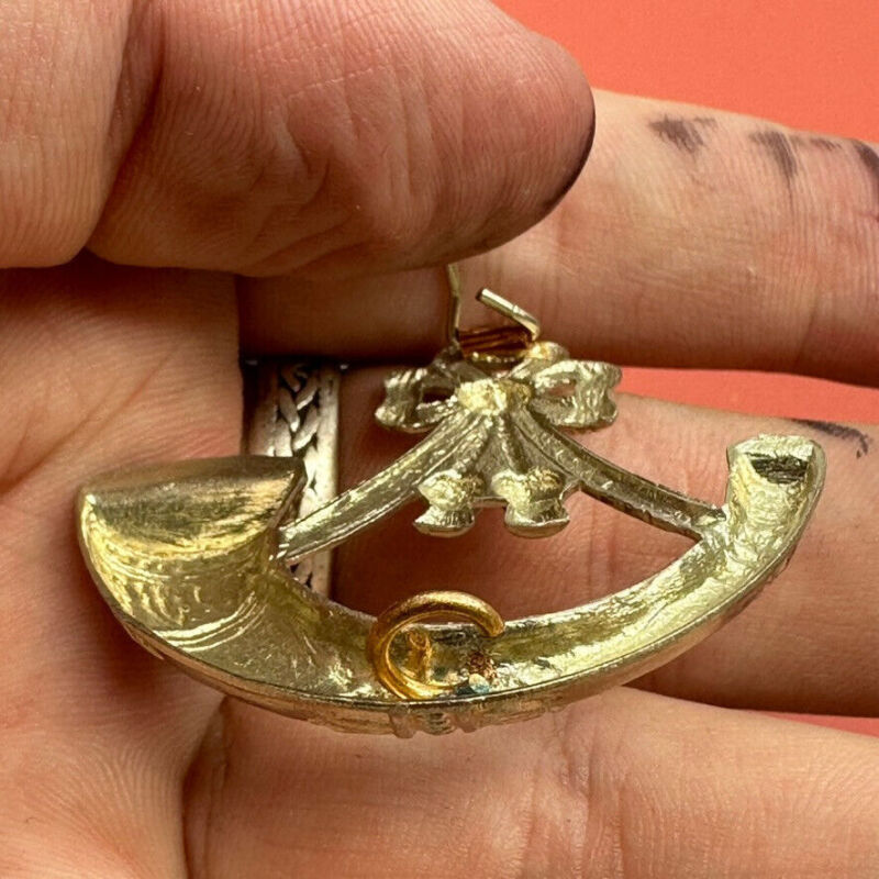 Genuine British Army Light Infantry Regiment Cap Badge - Brooched / Sweetheart - The Militaria Shop