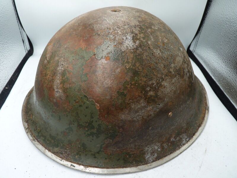 Mk3 Canadian / British Army Original WW2 Turtle Helmet High Rivet - The Militaria Shop