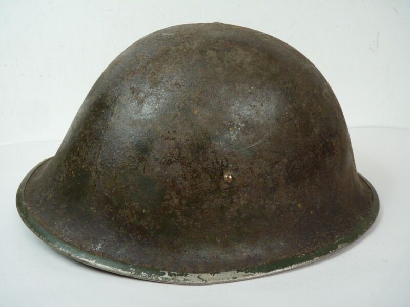 Original Mk3 Canadian / British Army WW2 Turtle Helmet High Rivet - The Militaria Shop