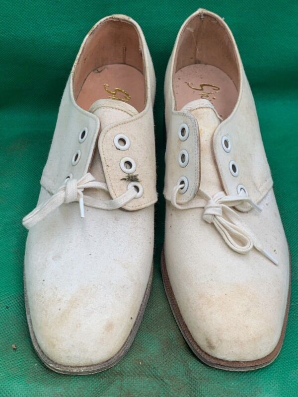 Original WW2 British Army Women's White Summer Shoes - ATS WAAF - Size 230s - The Militaria Shop
