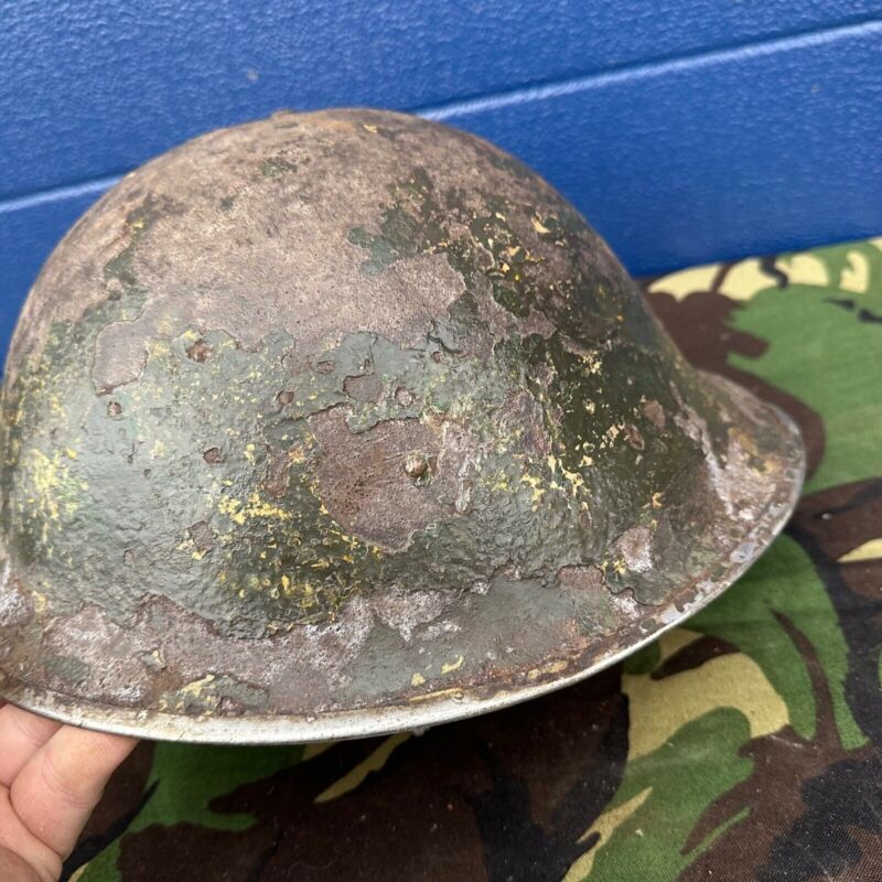 WW2 Canadian Army Mk3 Turtle Helmet - Original Helmet Shell - High Rivet - The Militaria Shop