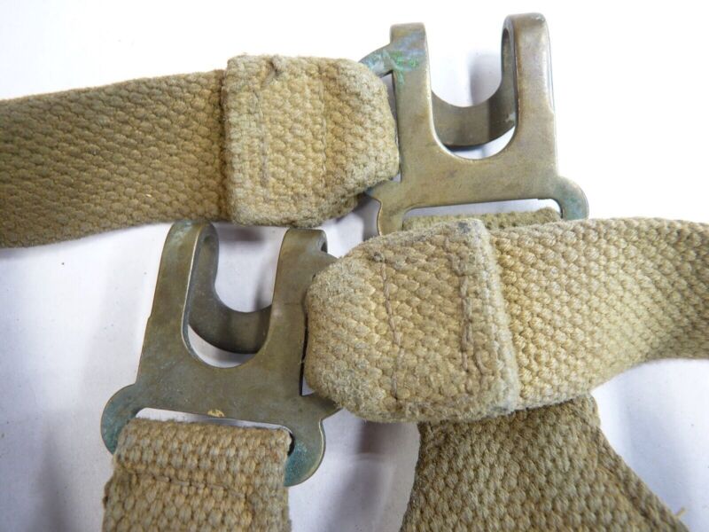 Original WW2 Pattern British Army L Straps Pair - 37 Pattern Webbing Haversack - The Militaria Shop