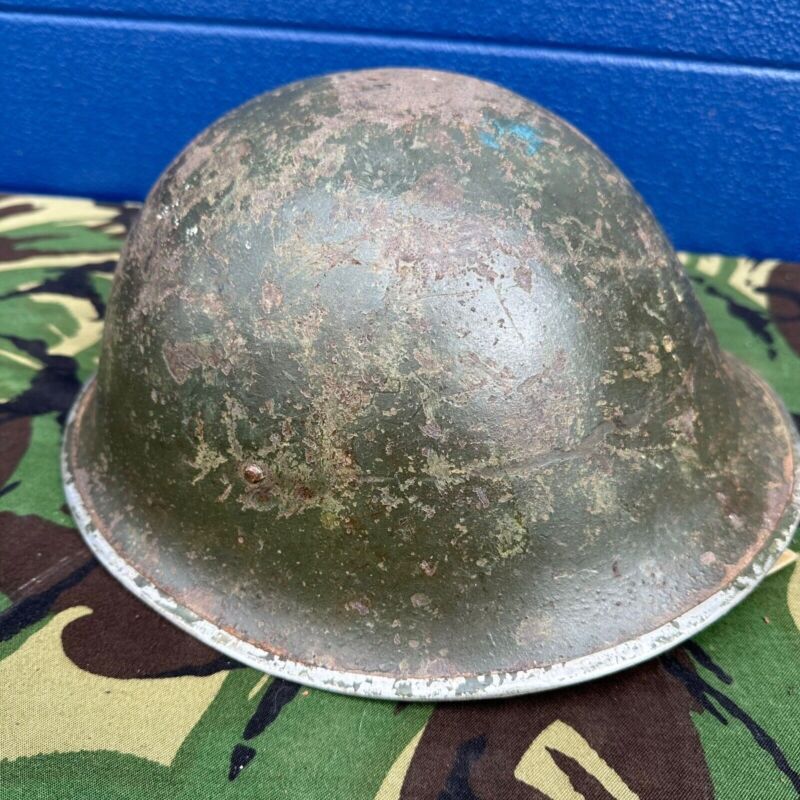WW2 Canadian Army Mk3 Turtle Helmet - Original Helmet Shell - High Rivet - The Militaria Shop