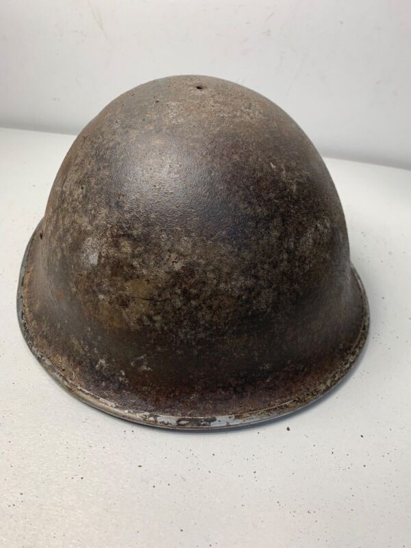 Mk3 Canadian / British Army Original WW2 Turtle Helmet High Rivet - The Militaria Shop