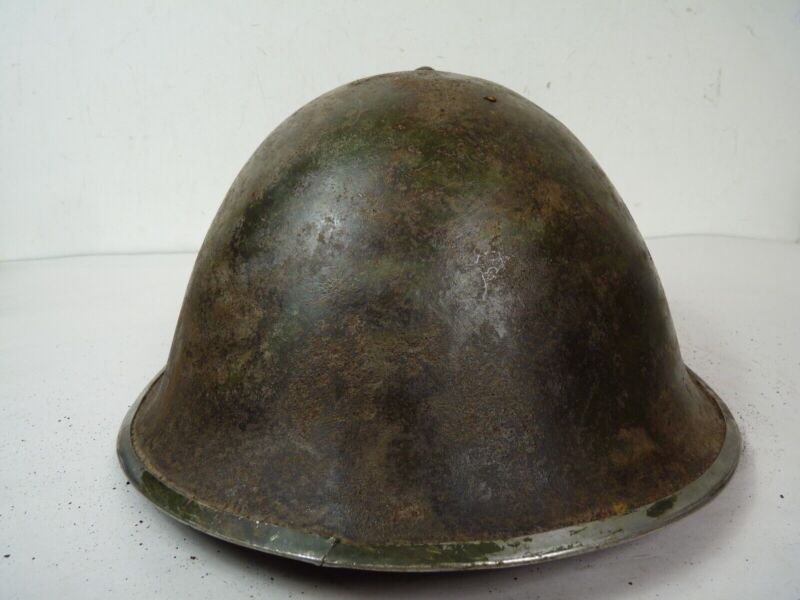 Original Mk3 Canadian / British Army WW2 Turtle Helmet High Rivet - The Militaria Shop