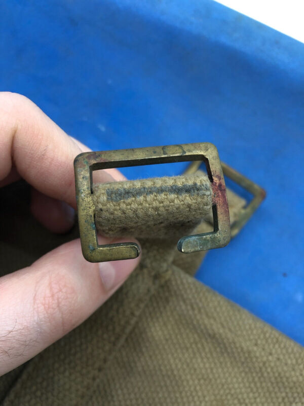 WW2 British Army 37 Pattern Webbing Water Bottle Carrier Harness - 1945 Dated - The Militaria Shop
