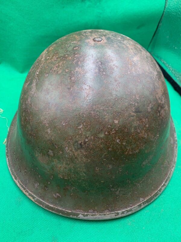 WW2 Canadian Army Mk3 Turtle Helmet - Original WW2 Helmet Shell - High Rivet - The Militaria Shop