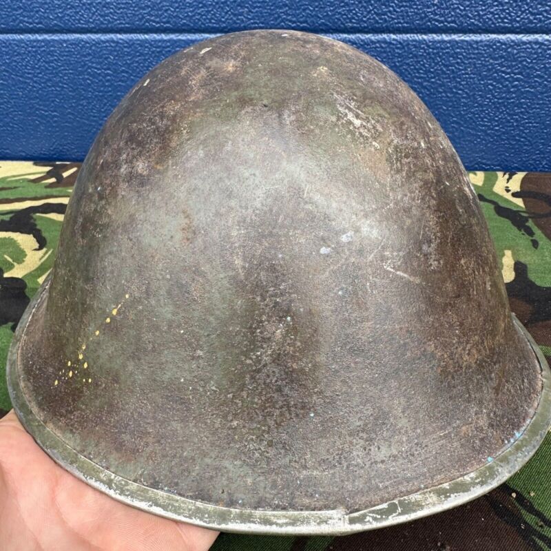 WW2 Canadian Army Mk3 Turtle Helmet - Original Helmet Shell - High Rivet - The Militaria Shop