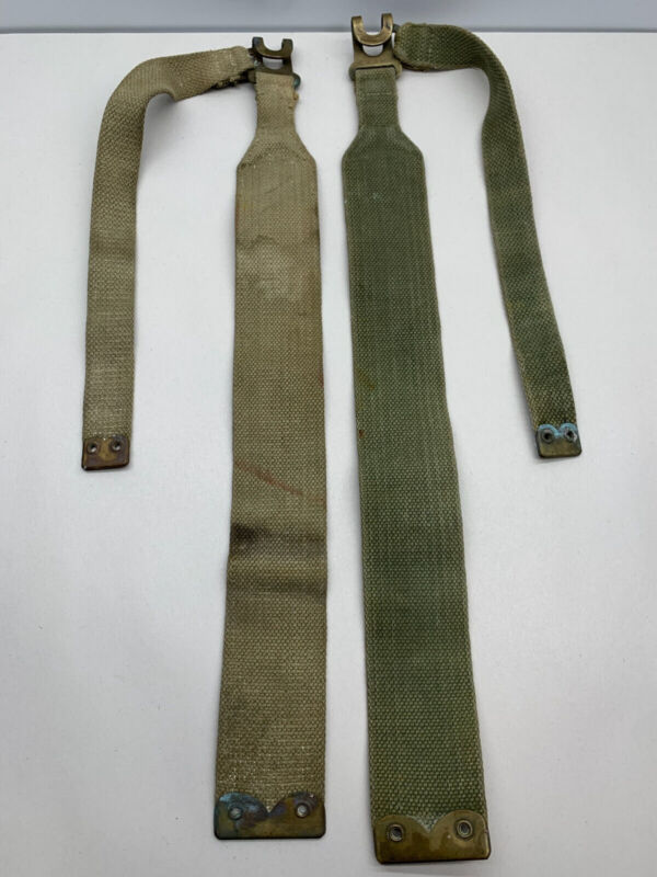 Original WW2 British Army 37 Pattern L Straps Pair - Wartime Dated - The Militaria Shop