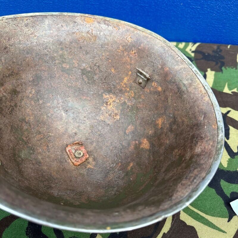 WW2 Canadian Army Mk3 Turtle Helmet - Original Helmet Shell - High Rivet - The Militaria Shop