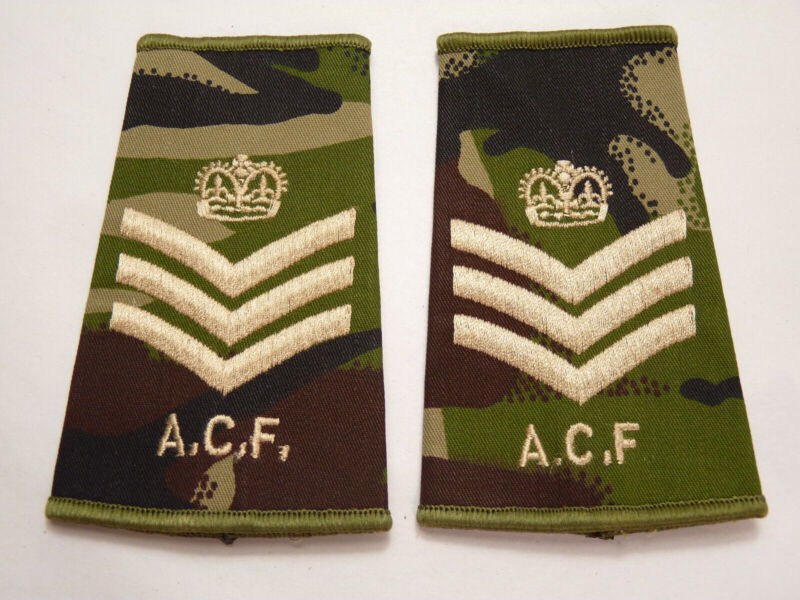 DPM Rank Slides / Epaulette Single Genuine British Army - ACF Staff Se