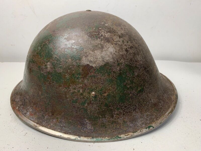 Mk3 Canadian / British Army Original WW2 Turtle Helmet High Rivet - The Militaria Shop