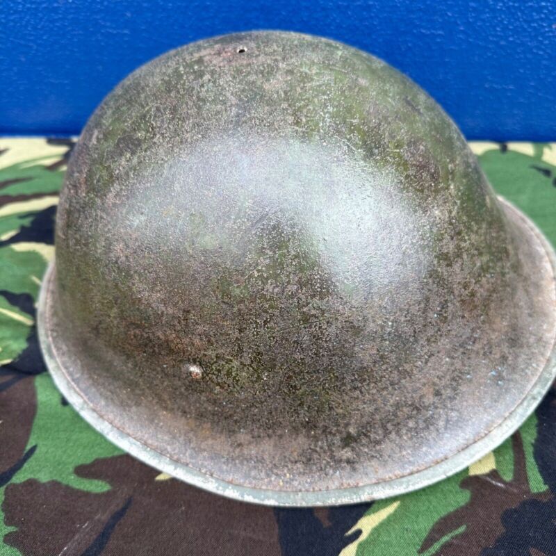 WW2 Canadian Army Mk3 Turtle Helmet - Original Helmet Shell - High Rivet - The Militaria Shop