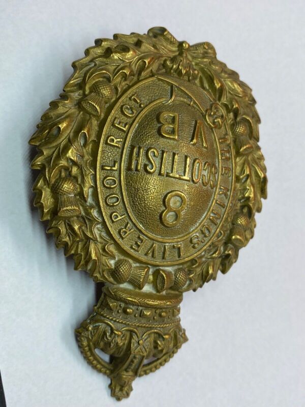 Original British Army KC WW1 8th The King's Liverpool Regiment Vol Btn Cap - The Militaria Shop