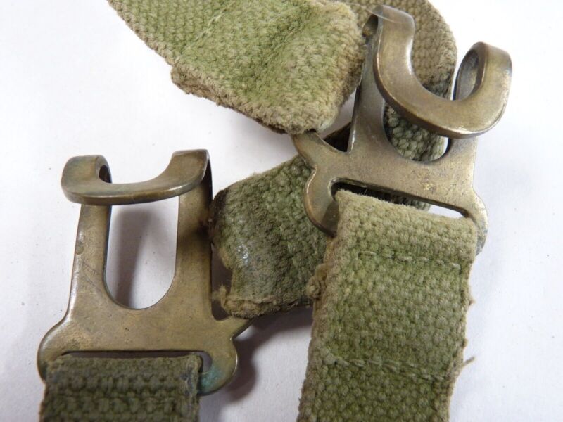 Original WW2 Pattern British Army L Straps Pair - 37 Pattern Webbing Haversack - The Militaria Shop