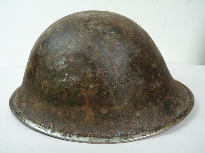 Original Mk3 Canadian / British Army WW2 Turtle Helmet High Rivet - The Militaria Shop