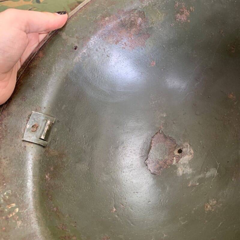 Original WW2 British Style South African Mk2 Army Combat Helmet - The Militaria Shop