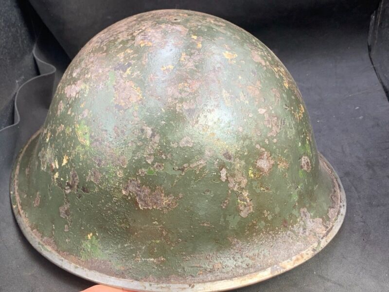 Original WW2 British Army / Canadian Army Mk3 Turtle Combat Helmet - The Militaria Shop
