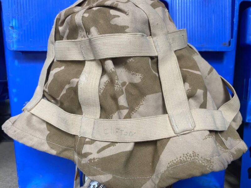 British Army Desert Storm Mk 6 Combat Lid - Desert DP Camouflage Cover. - The Militaria Shop