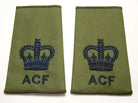 OD Green Rank Slides / Epaulette Pair Genuine British Army - ACF Warrant Officer - The Militaria Shop