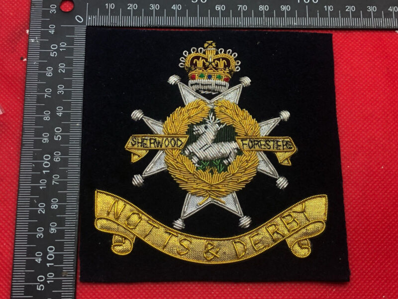 British Army Bullion Embroidered Blazer Badge - Notts & Derby Regiment - The Militaria Shop