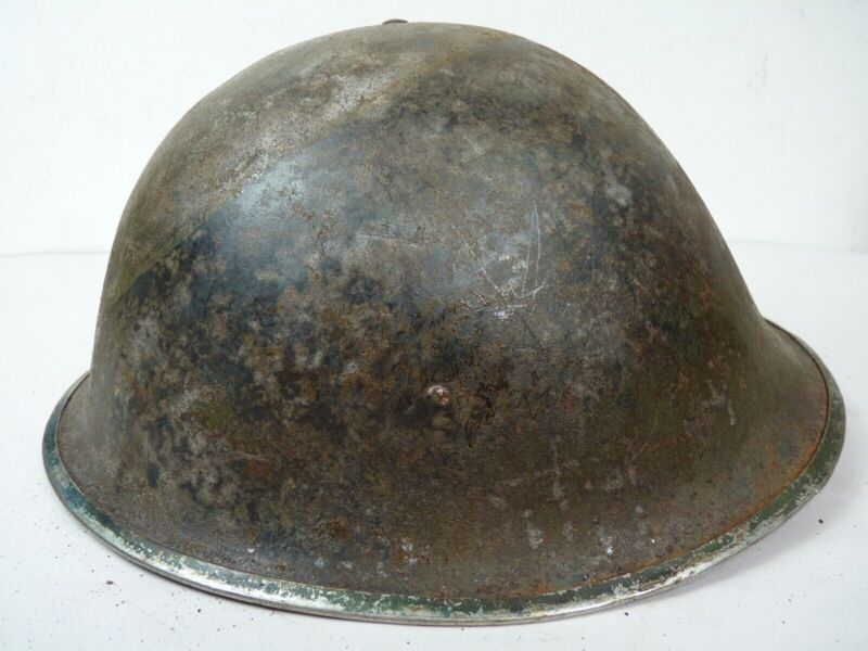 Original Mk3 Canadian / British Army WW2 Turtle Helmet High Rivet - The Militaria Shop