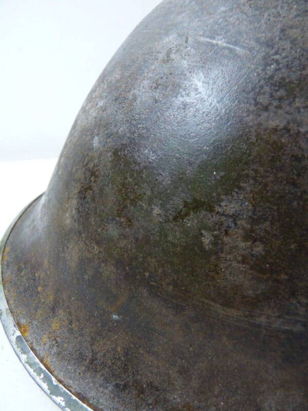 Original WW2 British / Canadian Army Mk3 High Rivet Turtle Army Combat Helmet - The Militaria Shop