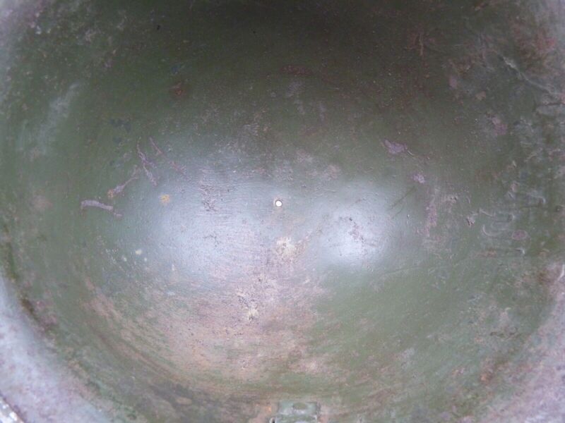 Original WW2 British / Canadian Mk3 Turtle Helmet Untouched Paint - The Militaria Shop