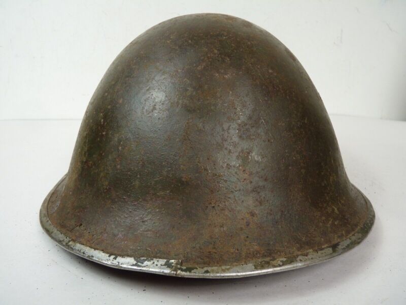 Original Mk3 Canadian / British Army WW2 Turtle Helmet High Rivet - The Militaria Shop