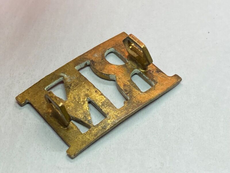 Original British Army WW1 Royal Marines RM Brass Shoulder Title - The Militaria Shop