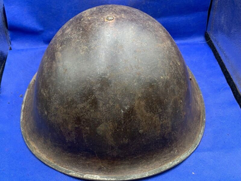 WW2 Canadian Army Mk3 Turtle Helmet - Original WW2 Helmet Shell - High Rivet - The Militaria Shop