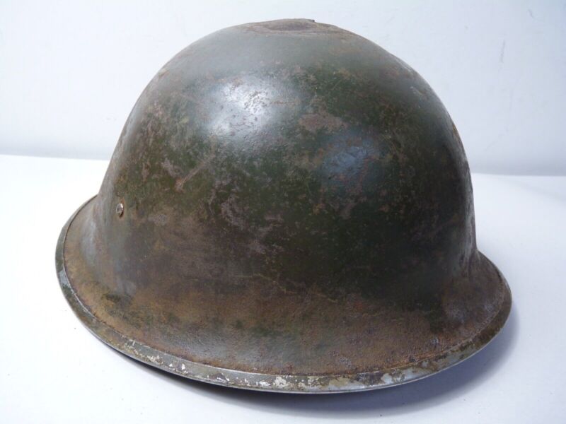 Mk3 Canadian / British Army Original WW2 Turtle Helmet High Rivet - The Militaria Shop