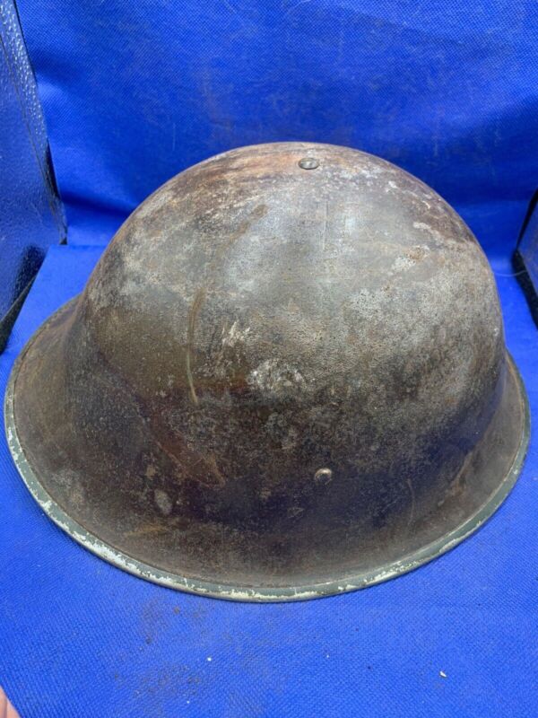 WW2 Canadian Army Mk3 Turtle Helmet - Original WW2 Helmet Shell - High Rivet - The Militaria Shop