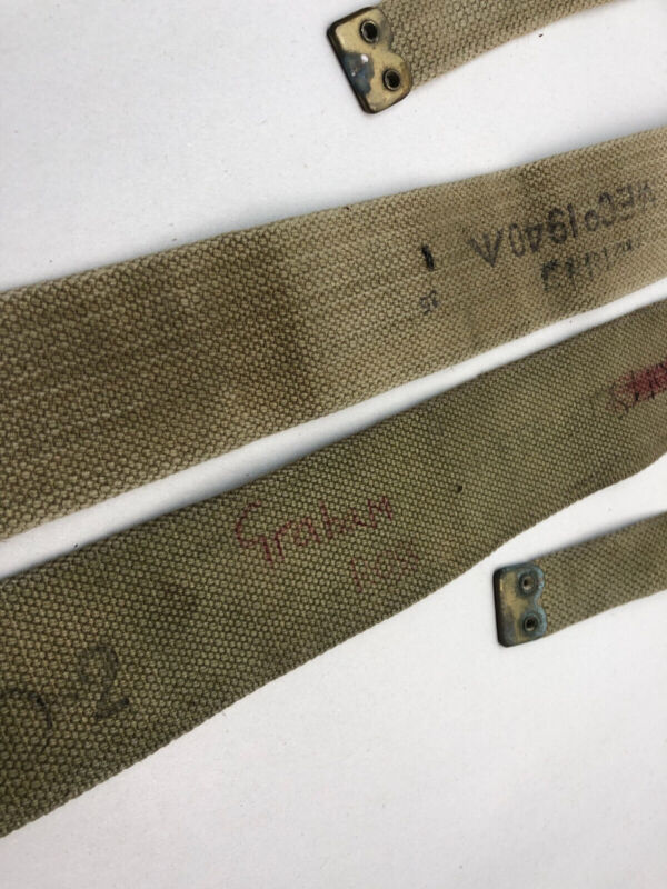Original WW2 British Army 37 Pattern L Straps Pair - Wartime Dated - The Militaria Shop