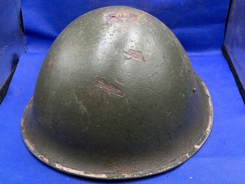 WW2 Canadian Army Mk3 Turtle Helmet - Original WW2 Helmet Shell - High Rivet - The Militaria Shop