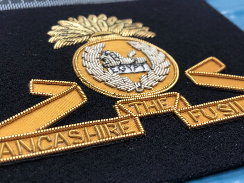 British Army Bullion Embroidered Blazer Badge - Lancashire Fusiliers Regiment - The Militaria Shop