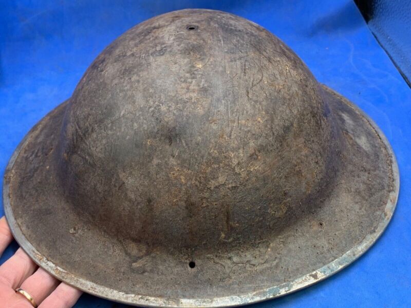 Original WW2 British Army South African Made Combat Helmet Mk2 Brodie - The Militaria Shop