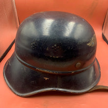 Load image into Gallery viewer, Original WW2 German Civil Defence Luftschutz Helmet - Complete with Liner &amp; Chinstrap
