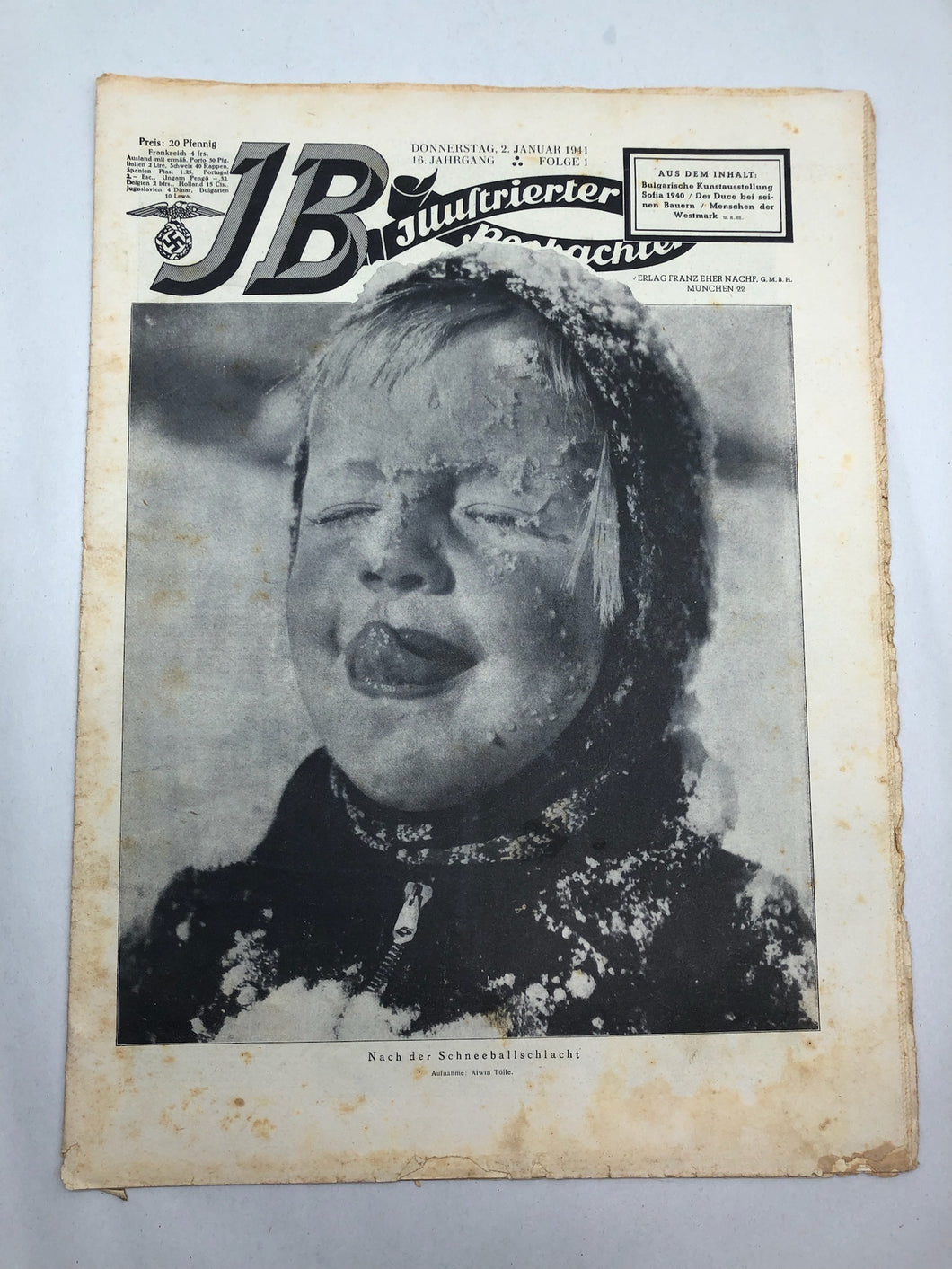 JB Juustrierter Beobachter NSDAP Magazine Original WW2 German - 2 January 1941