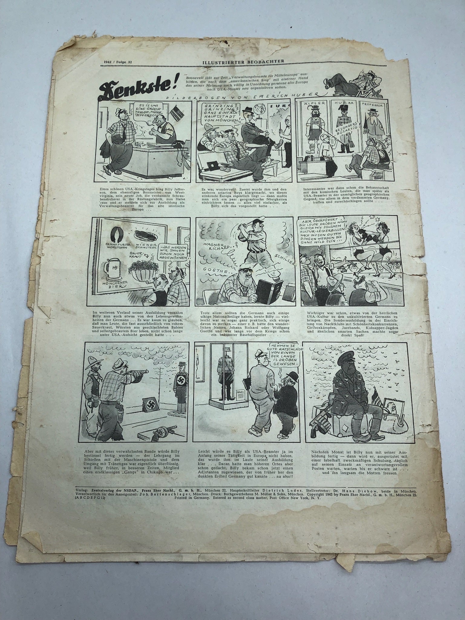 Original WW2 German Political Newspaper - 6th August 1942 - The Militaria Shop