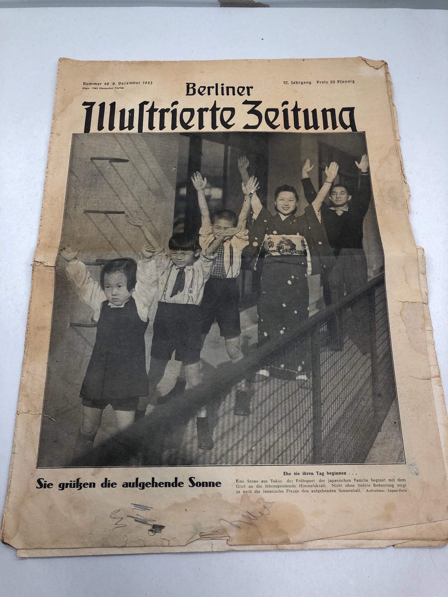 Original WW2 German Political Newspaper - 9th December 1943 - The Militaria Shop