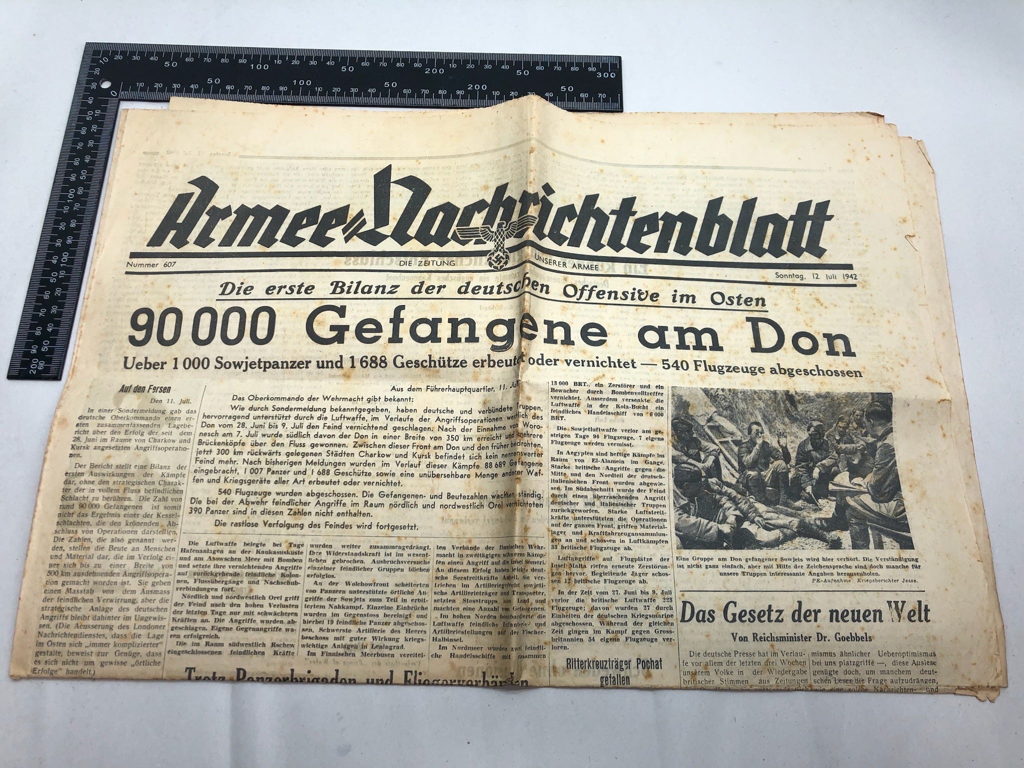 Original WW2 German Political Newspaper - 12th July 1942 - The Militaria Shop