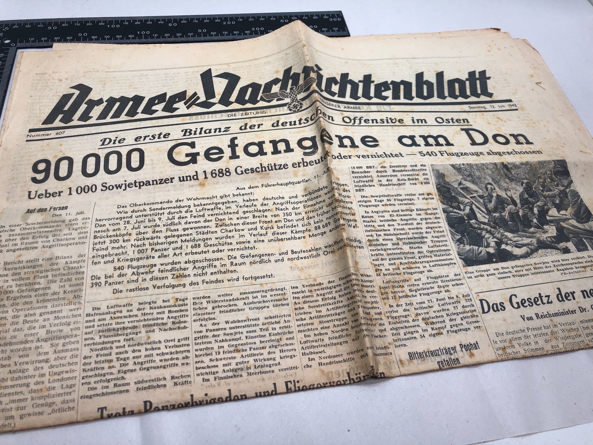 Original WW2 German Political Newspaper - 12th July 1942 - The Militaria Shop