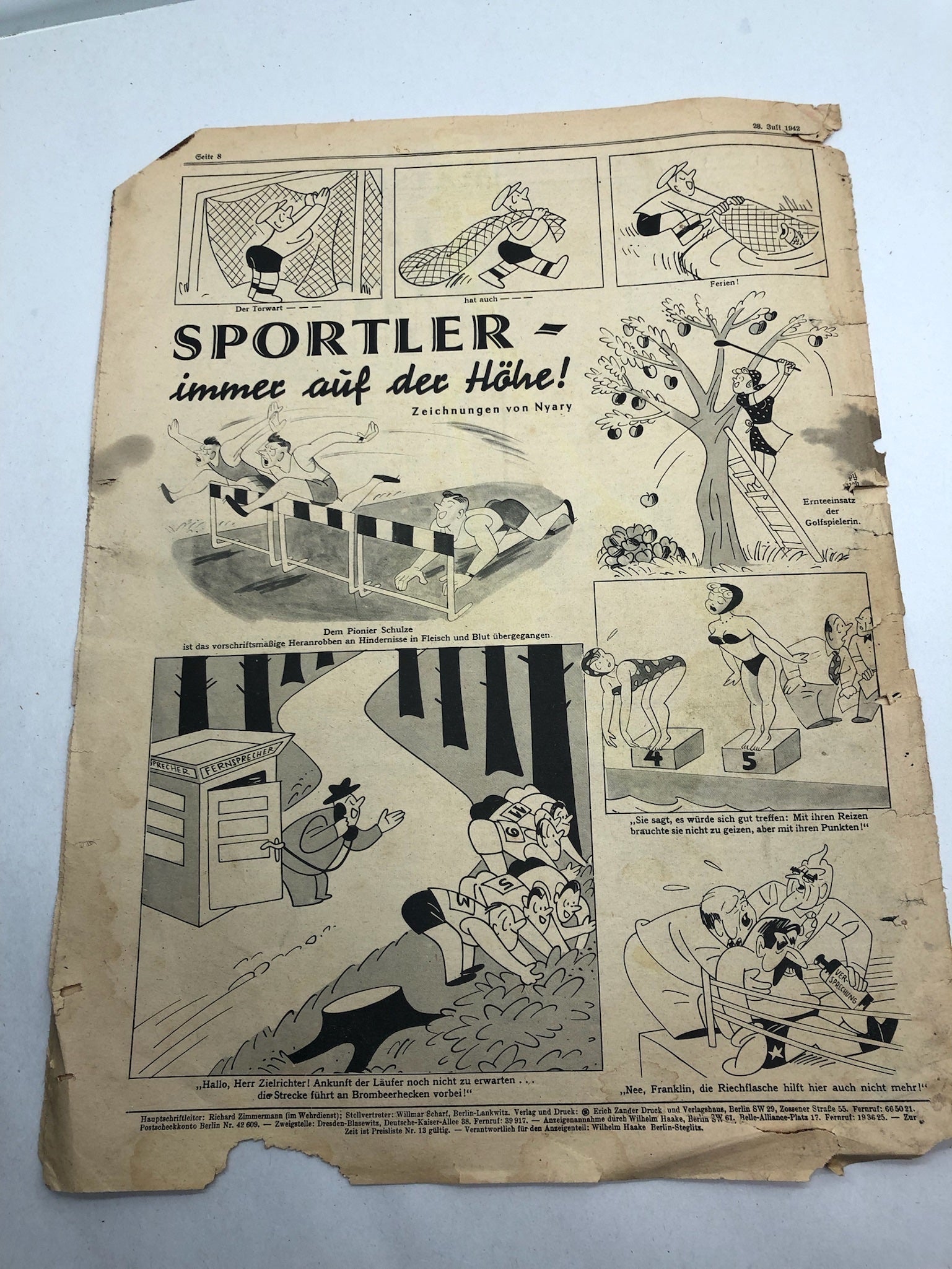 Original WW2 German Political Newspaper - 28th July 1942 - The Militaria Shop
