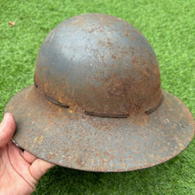 Load image into Gallery viewer, Original WW2 British Home Front Civillian Zuckerman Helmet &amp; Liner - 1941 Dated
