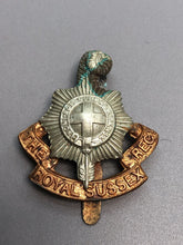 Load image into Gallery viewer, Original British Army WW2 The Royal Sussex Regiment Cap Badge
