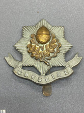 Load image into Gallery viewer, Good original WW1 British Army Cheshire Regiment Cap Badge
