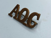 Load image into Gallery viewer, Original WW1 British Army Ordnance Corps (A.O.C.) Shoulder Title
