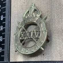 Load image into Gallery viewer, Original WW2 British Army 24th Lancers Cap Badge
